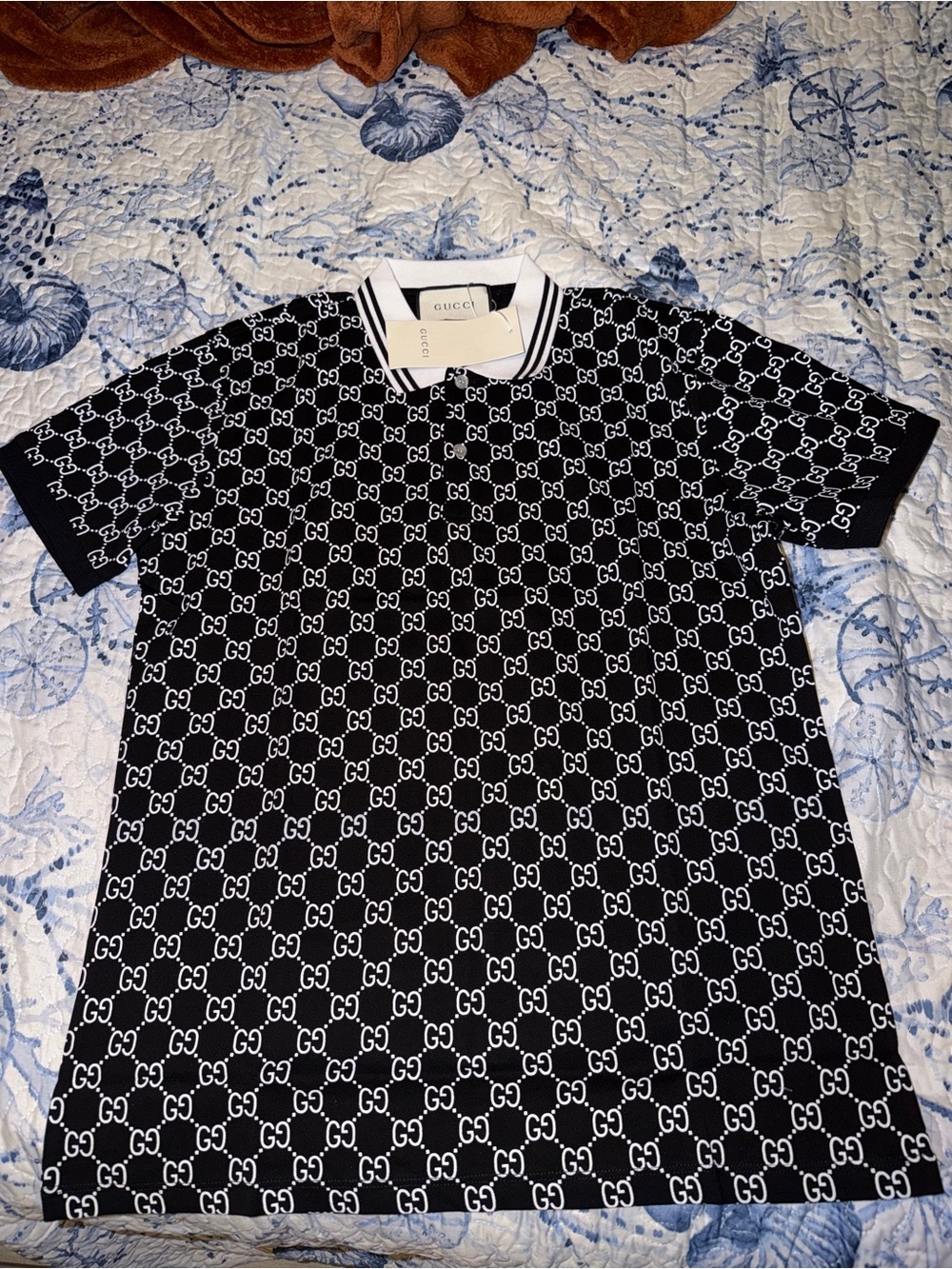 Black & White GG Monogram Polo